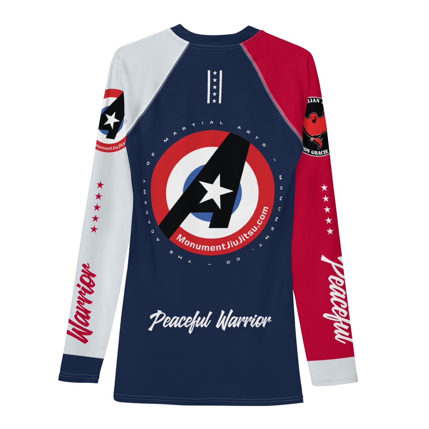 Stars and Stripes Peaceful Warrior Rash Guard